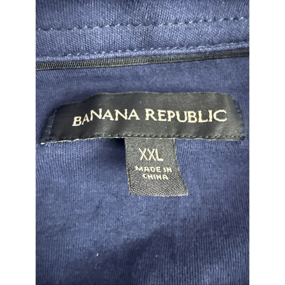 NWT Banana Republic Men's Long Sleeve Luxe Touch Polo‎ Navy Blue Size XXL